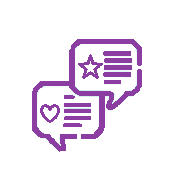 purple image representing digital conversation or messaging in a clean, minimalist style.”